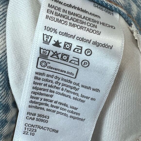 Calvin Klein Original Wide Leg jeans size W27 Blue White Cloud Pattern - Picture 12 of 15